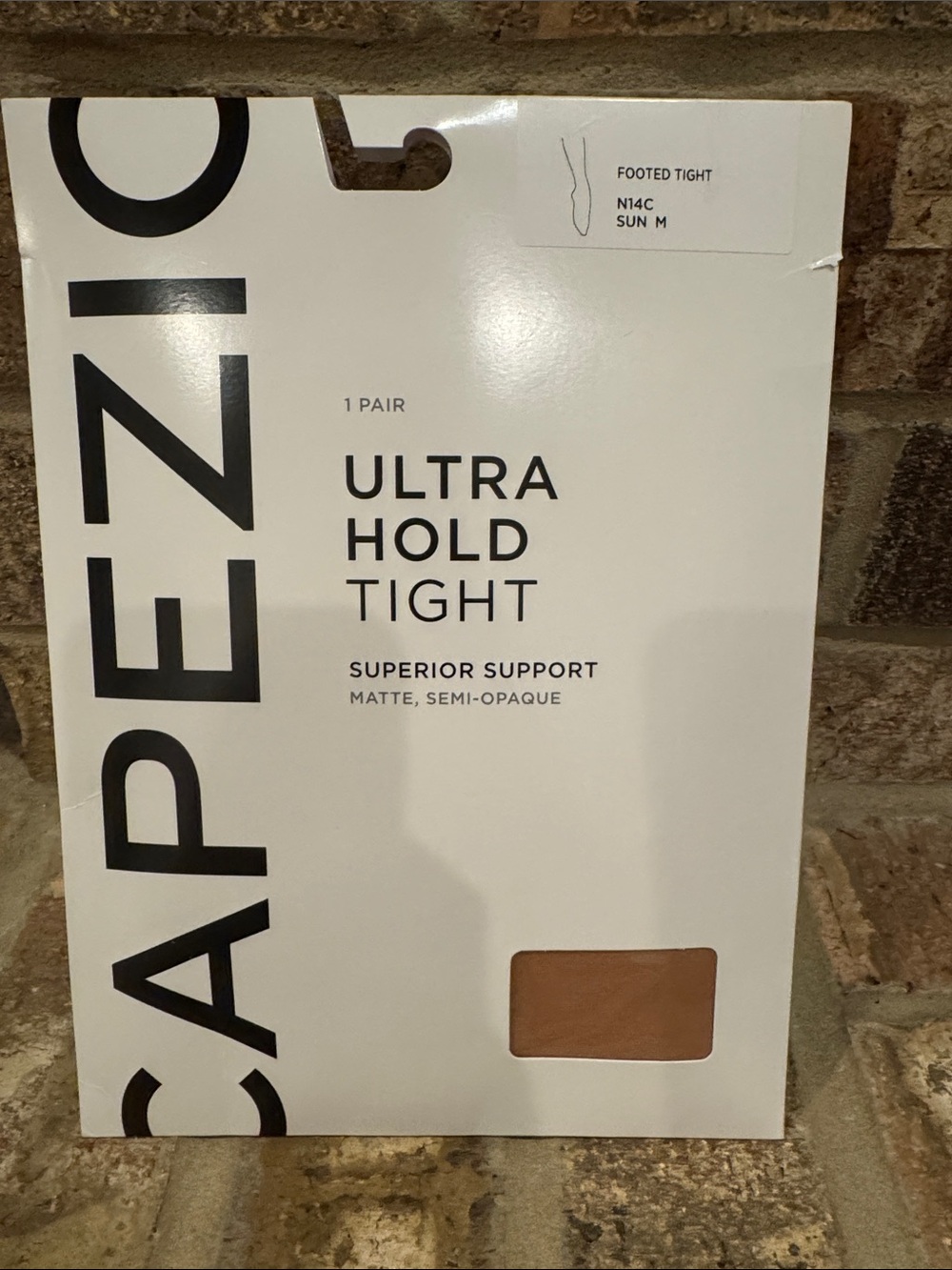 Capezio suntan foot tight child size medium